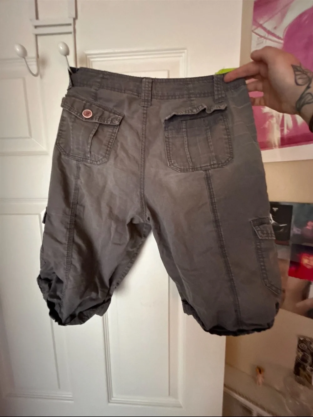Apt. 9 Women's Gray Cargo Shorts with Rolled Hem